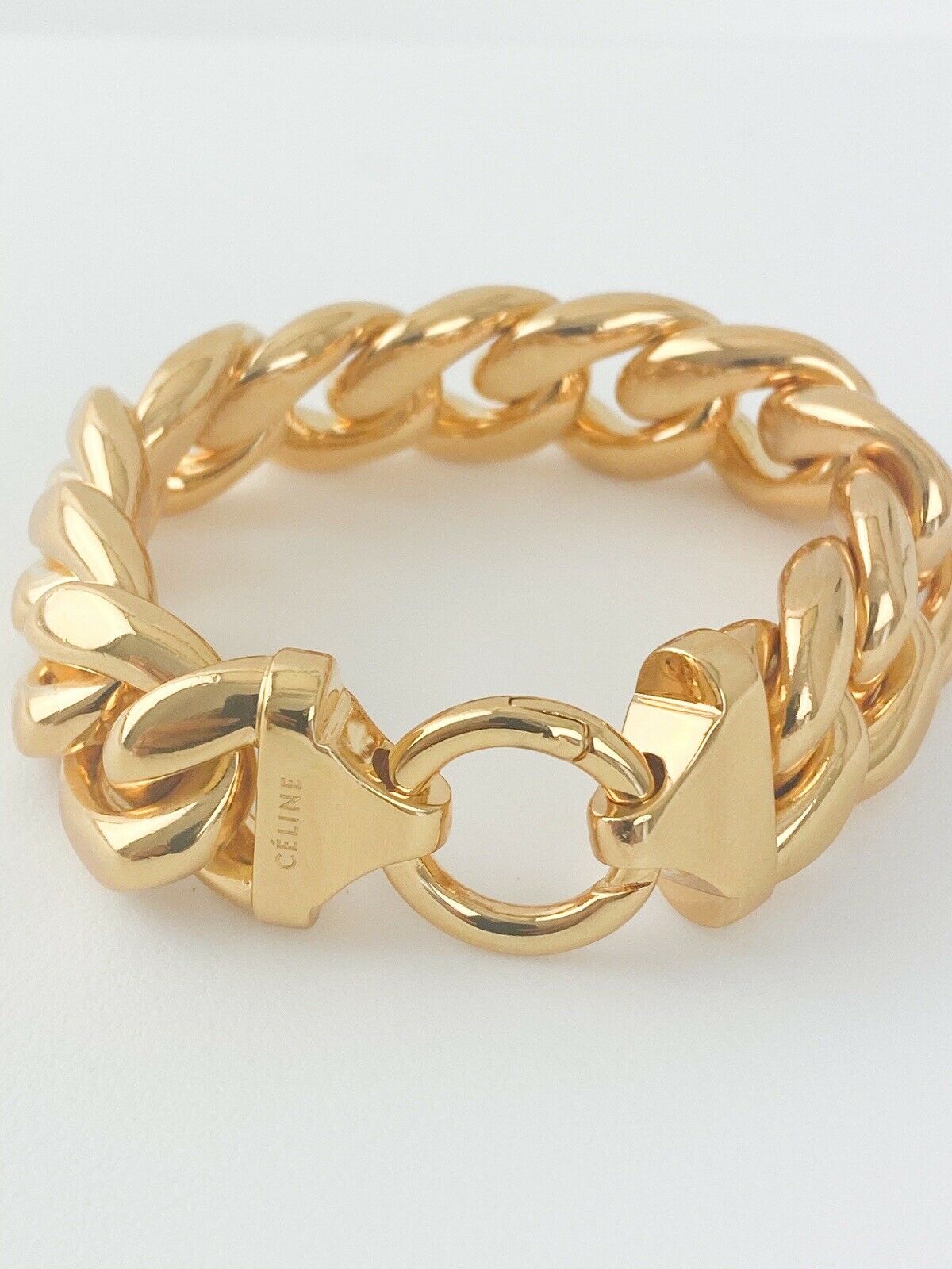 【SOLD OUT】Celine Vintage Gold Tone Phoebe Philo Chain Bracelet Made in Italy