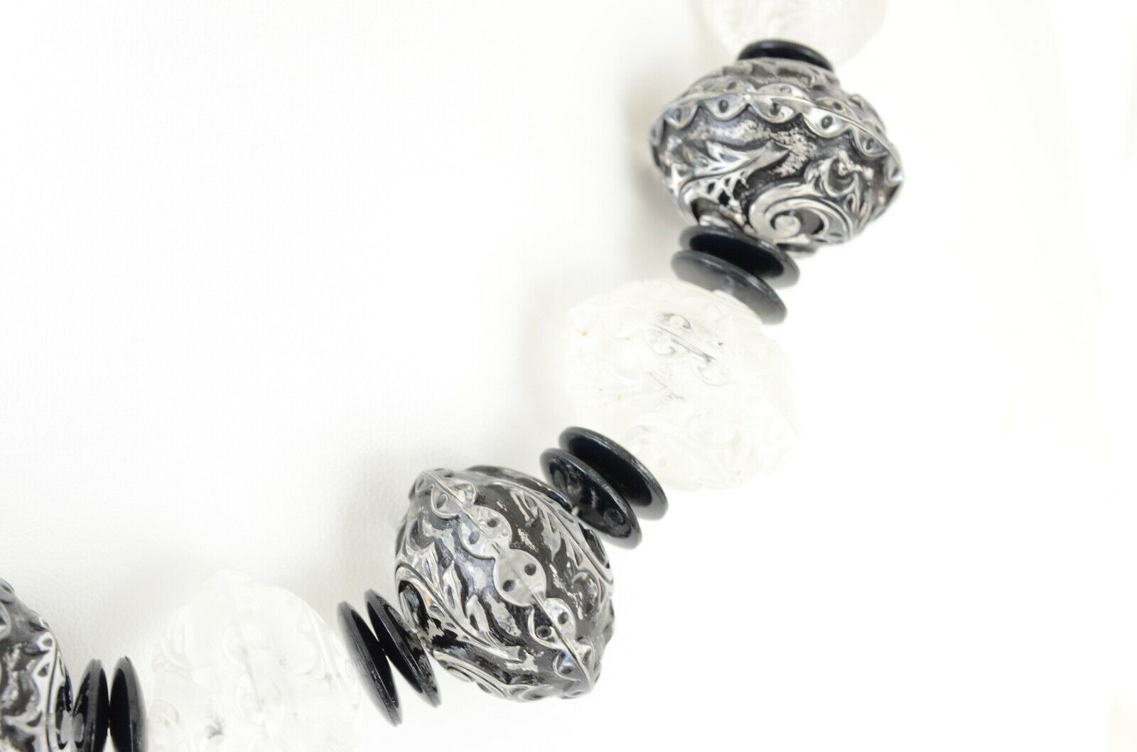 Jean Louis Scherrer Paris Elegant Necklace Clear And Black Vintage