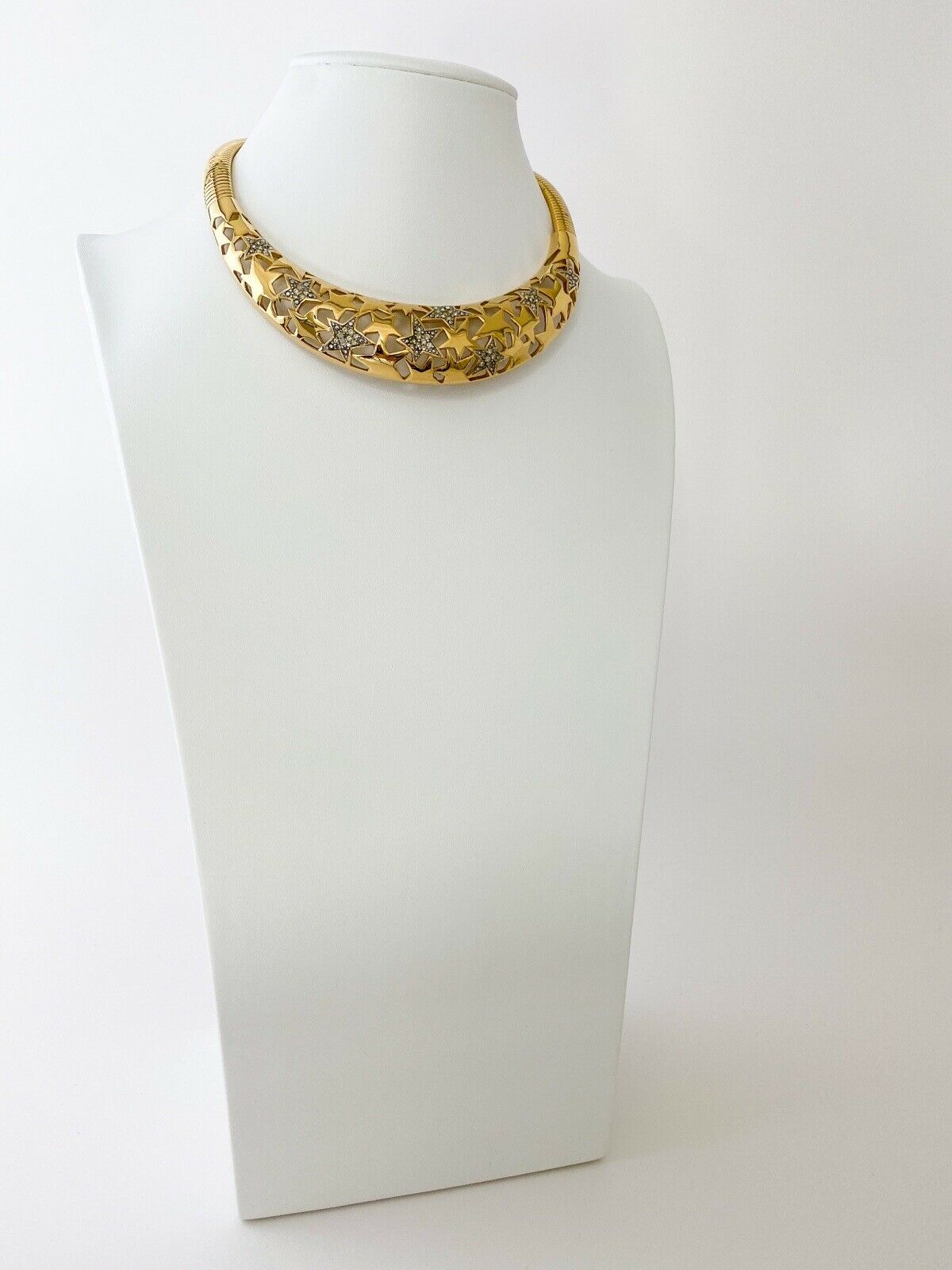 【SOLD OUT】Givenchy Paris New York Vintage Gold Tone Star Collar Necklace Rhinestone