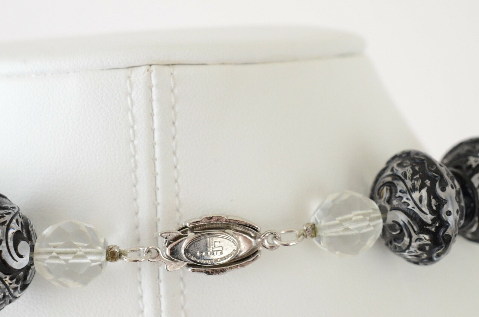 Jean Louis Scherrer Paris Elegant Necklace Clear And Black Vintage