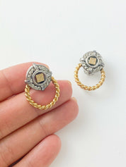 Givenchy Vintage Logo Earrings Silver & Gold Tone
