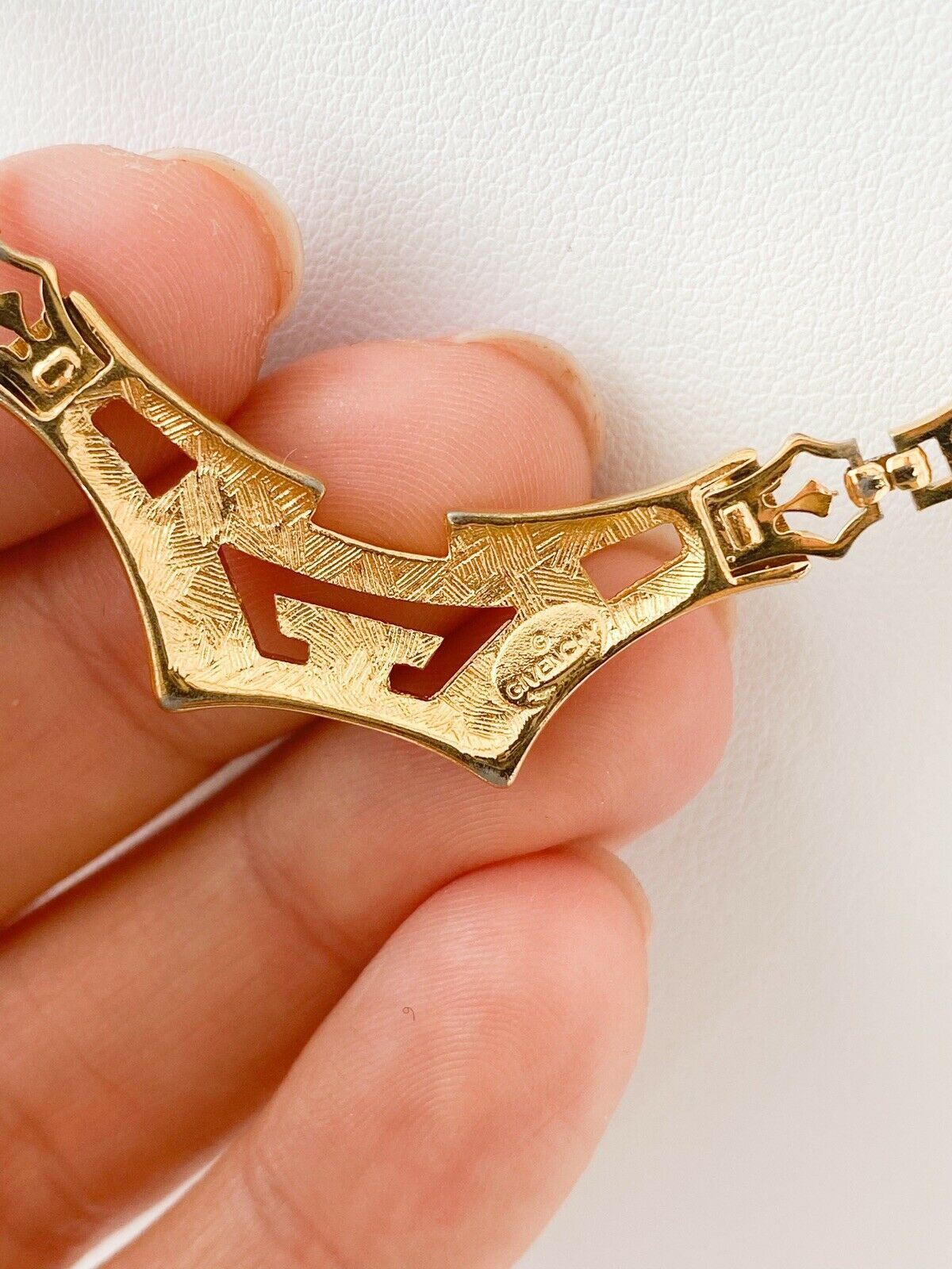【SOLD OUT】Givenchy Paris Vintage Gold Tone Logo Choker Necklace