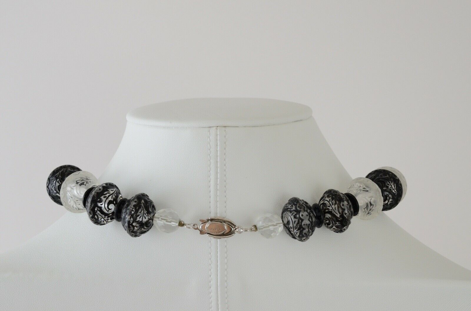 Jean Louis Scherrer Paris Elegant Necklace Clear And Black Vintage