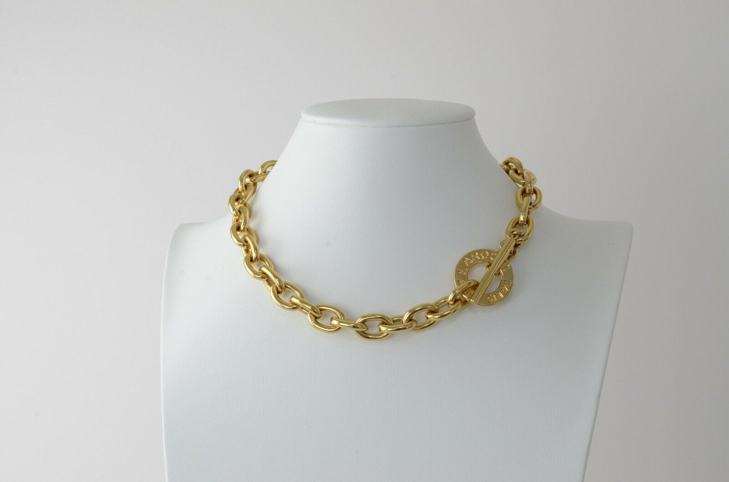 【SOLD OUT】Guy Laroche Gold Tone Bold Chain Choker Necklace Vintage