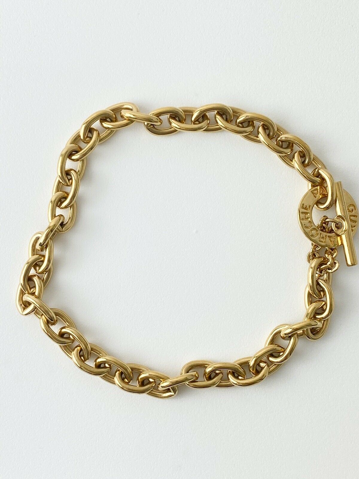 【SOLD OUT】Guy Laroche Gold Tone Bold Chain Choker Necklace Vintage