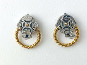 Givenchy Vintage Logo Earrings Silver & Gold Tone