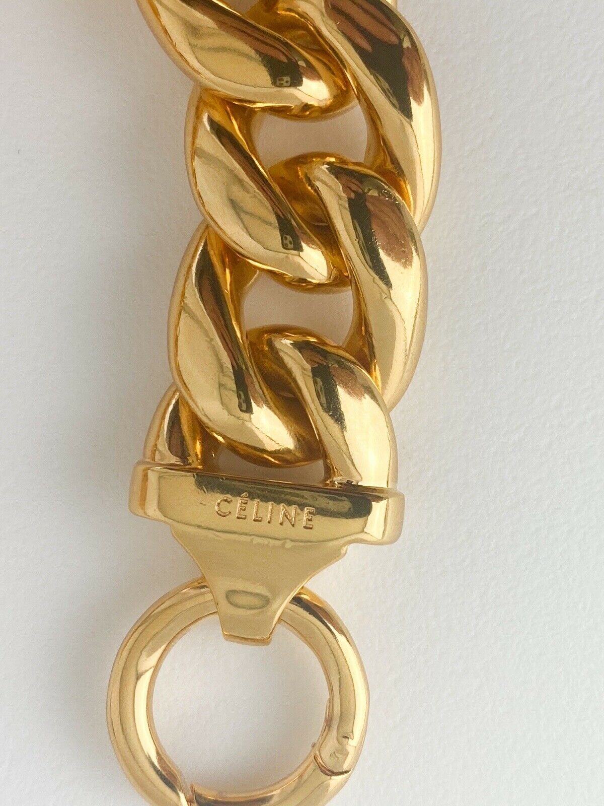 Celine Vintage Blazon Chain Bag Charm Bracelet - Gold-Tone Metal