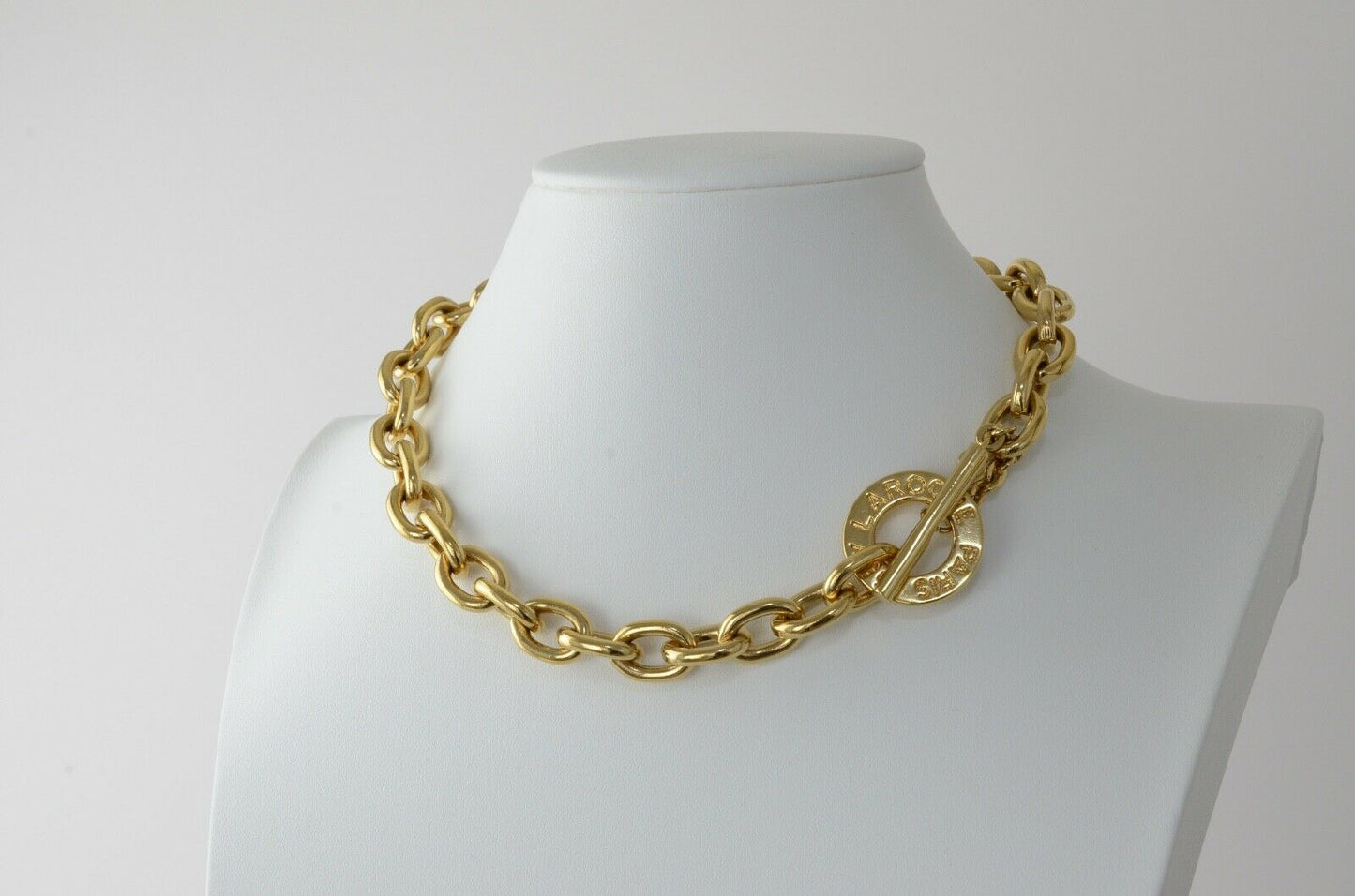 【SOLD OUT】Guy Laroche Gold Tone Bold Chain Choker Necklace Vintage