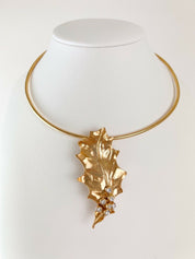 Vintage YSL Yves Saint Laurent Leaf pin Brooch 
