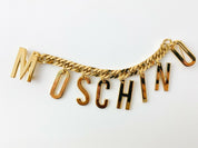 【SOLD OUT】Moschino Vintage Gold Tone Chain Logo Drop Brooch Pin