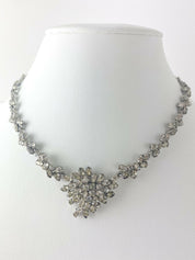 Christian Dior Germany Vintage Choker Necklace Silver Tone Crystal Rhinestone