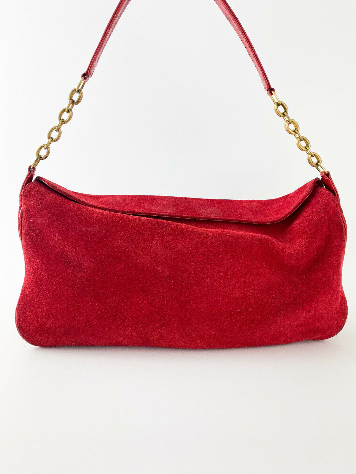 【SOLD OUT】NINA RICCI Red Suede Leather Shoulder Bag Handbag Made in Italy