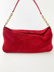 【SOLD OUT】NINA RICCI Red Suede Leather Shoulder Bag Handbag Made in Italy