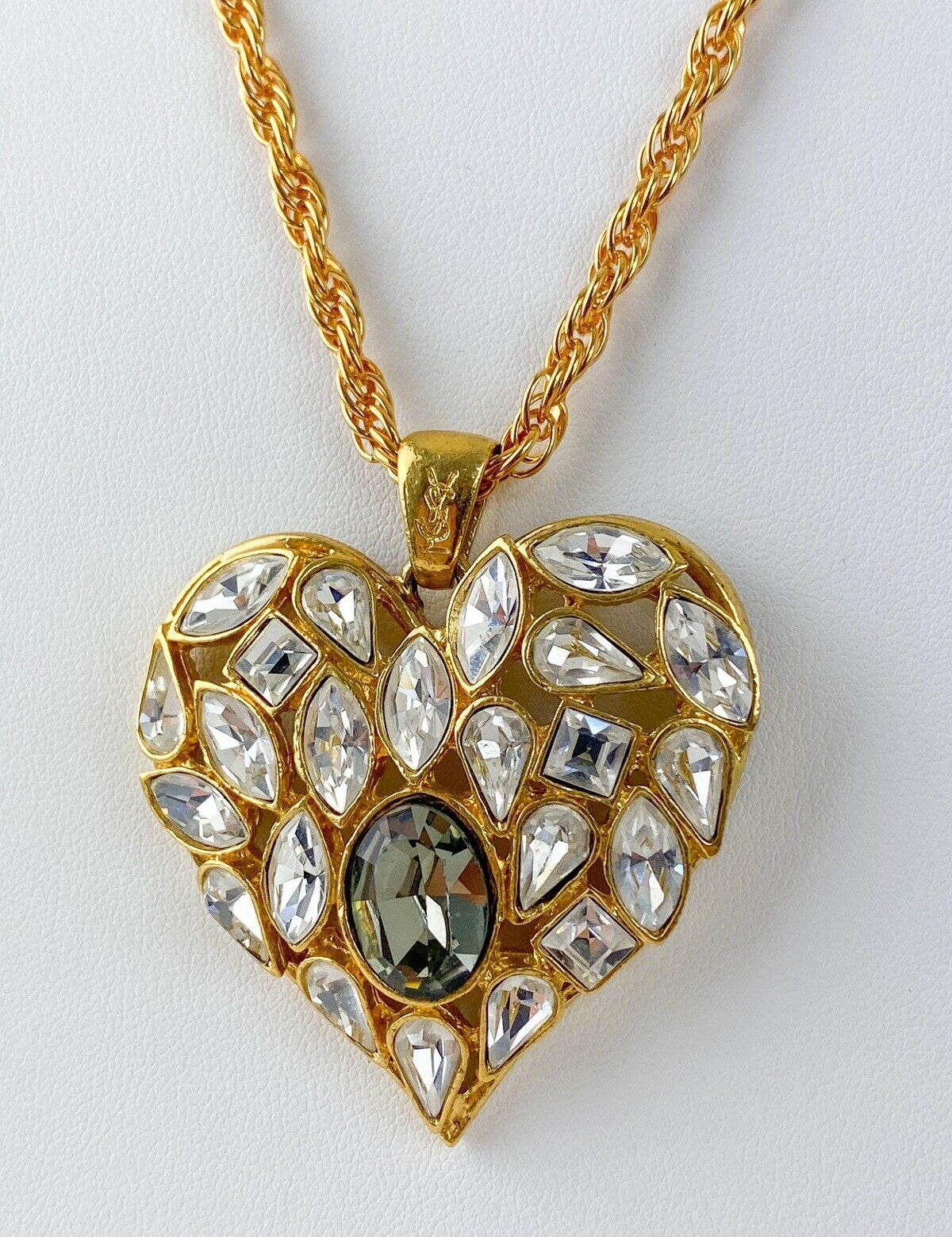 Vintage Yves Saint Laurent heart necklace 