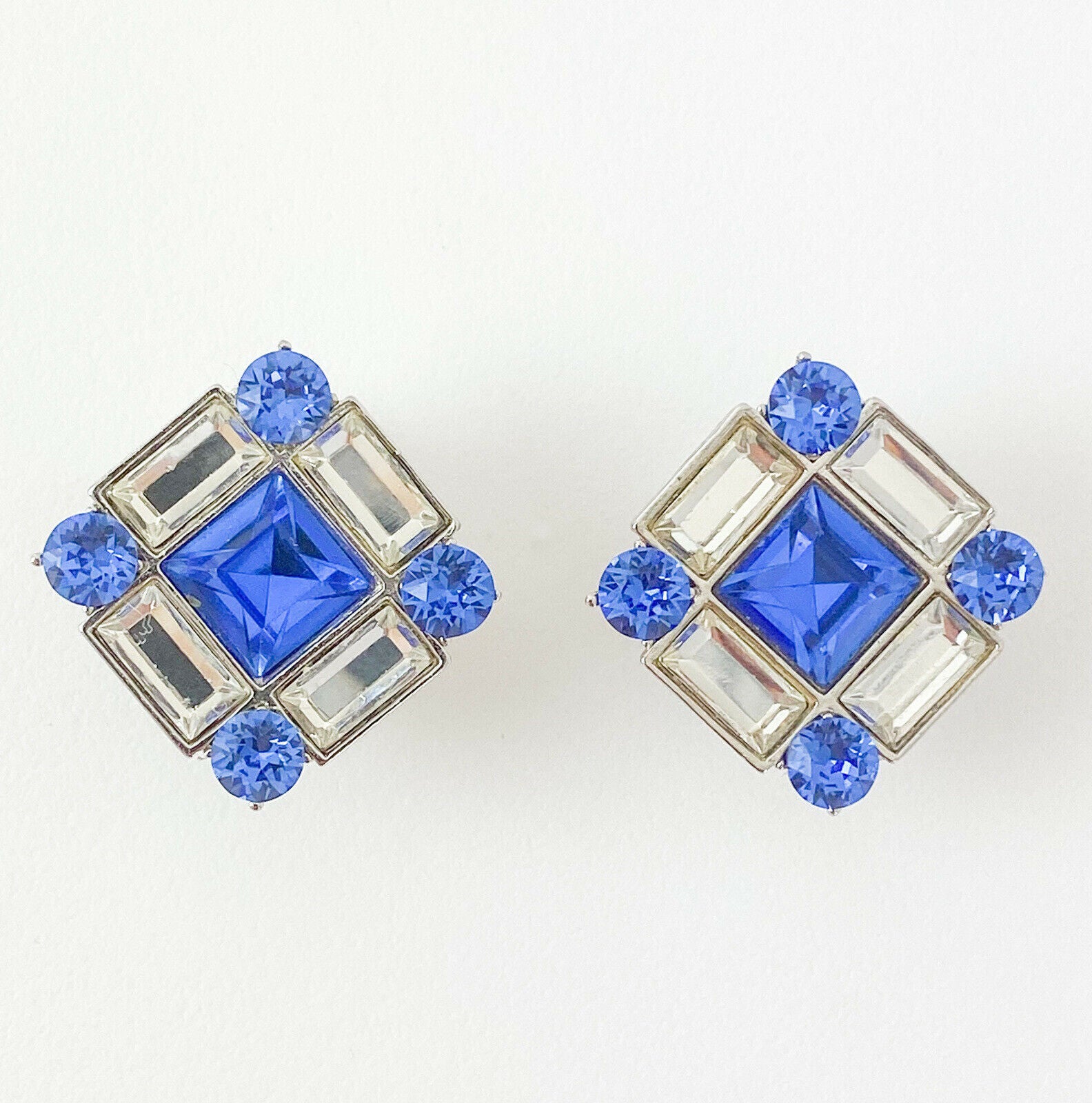 vintage Yves Saint Laurent blue earrings 