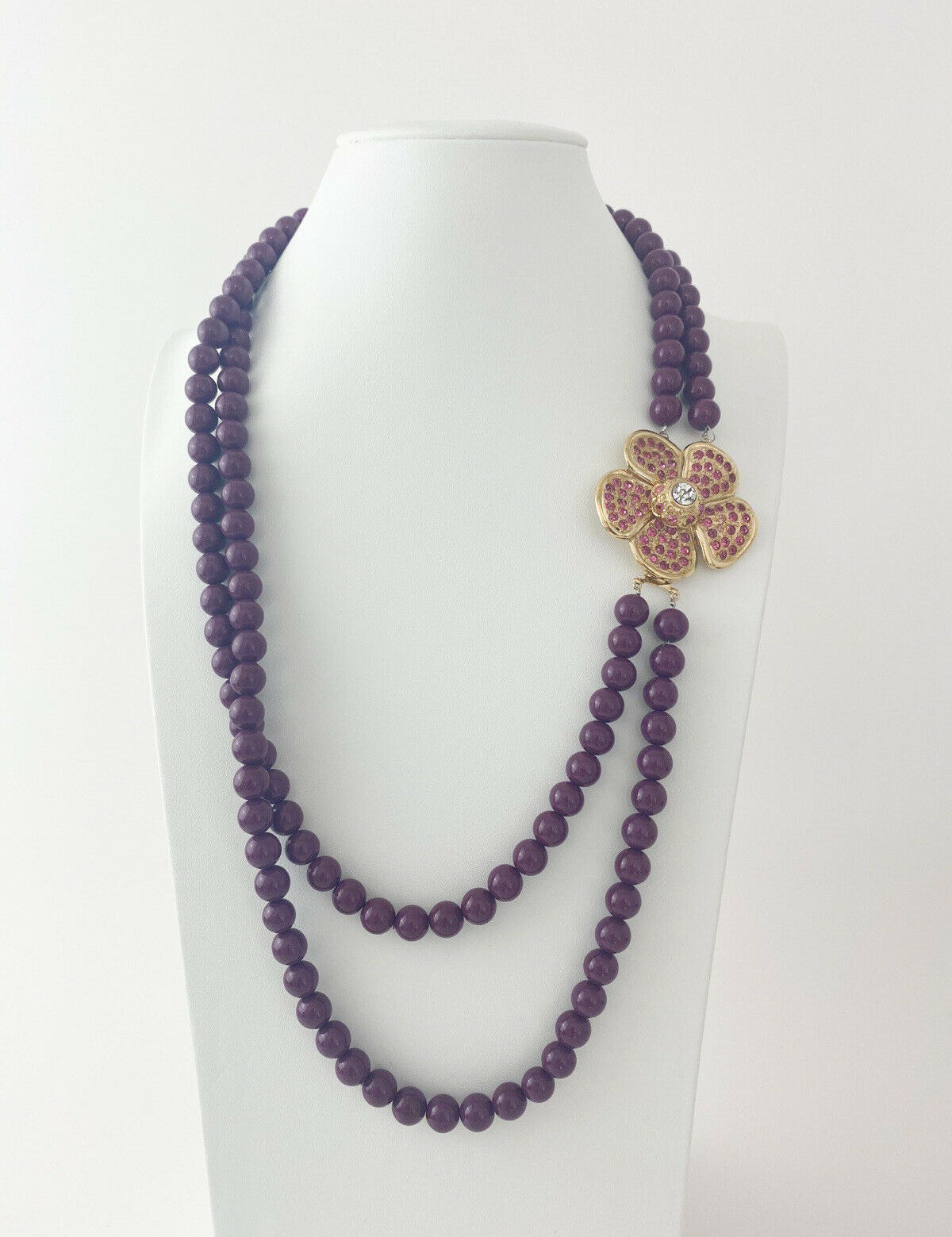 Vintage bead flower yves saint Laurent necklace 