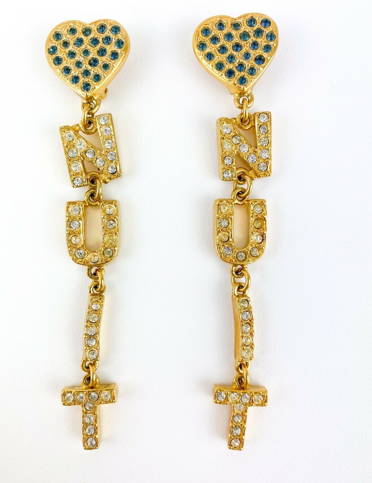 vintage Yves Saint Laurent heart NUIT earrings