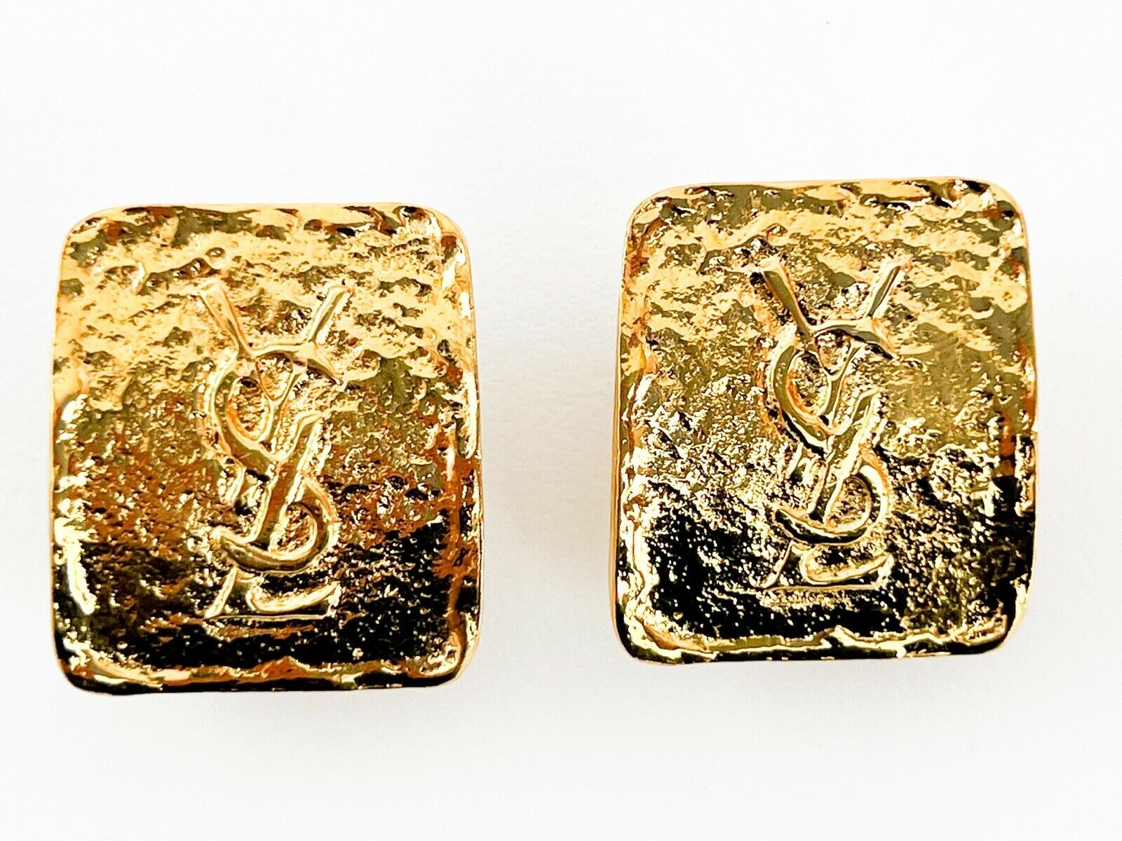 vintage Yves Saint Laurent earrings logo 