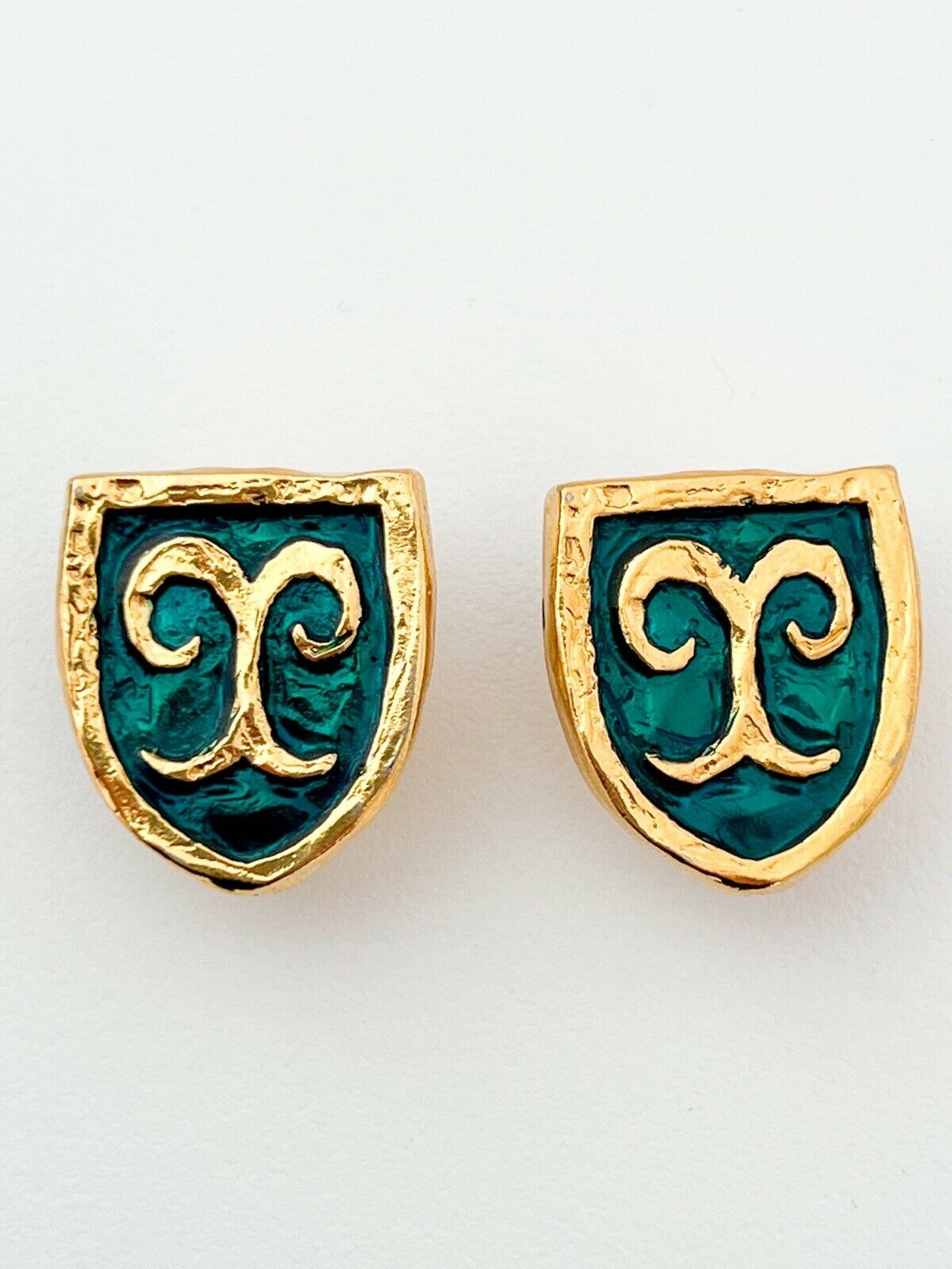 vintage Yves Saint Laurent green earrings