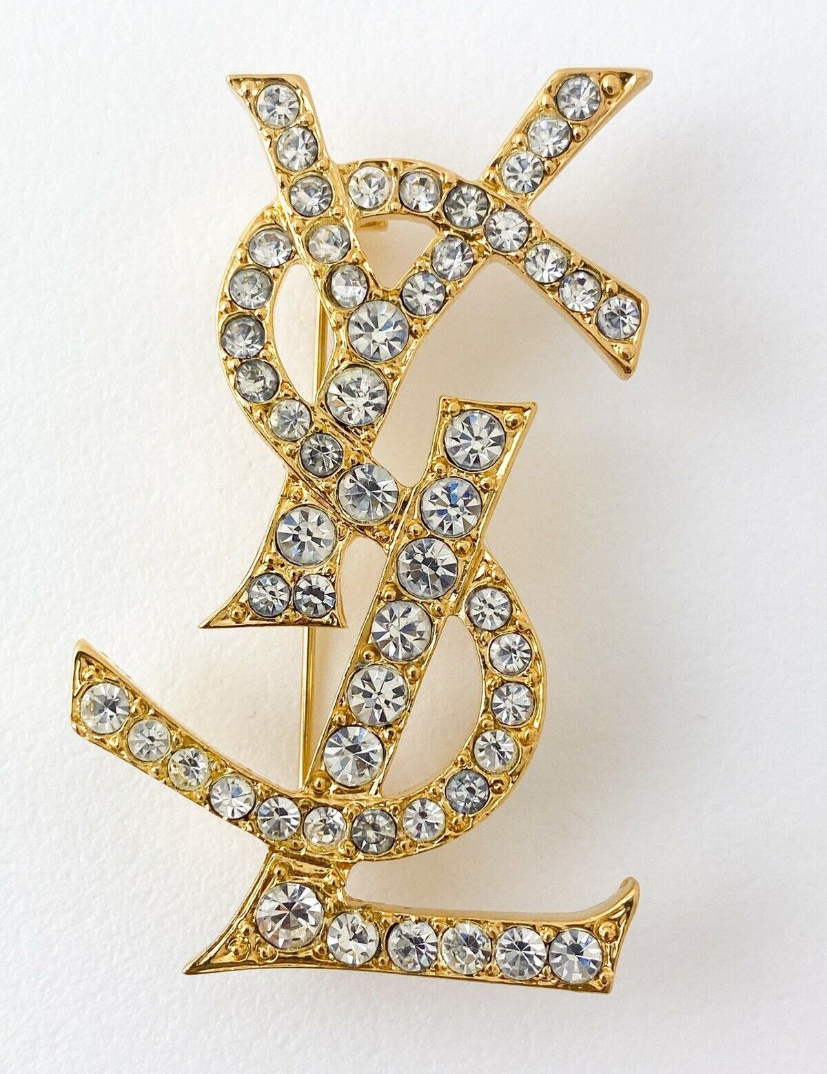 Vintage Yves Saint Laurent logo YSL pin Brooch