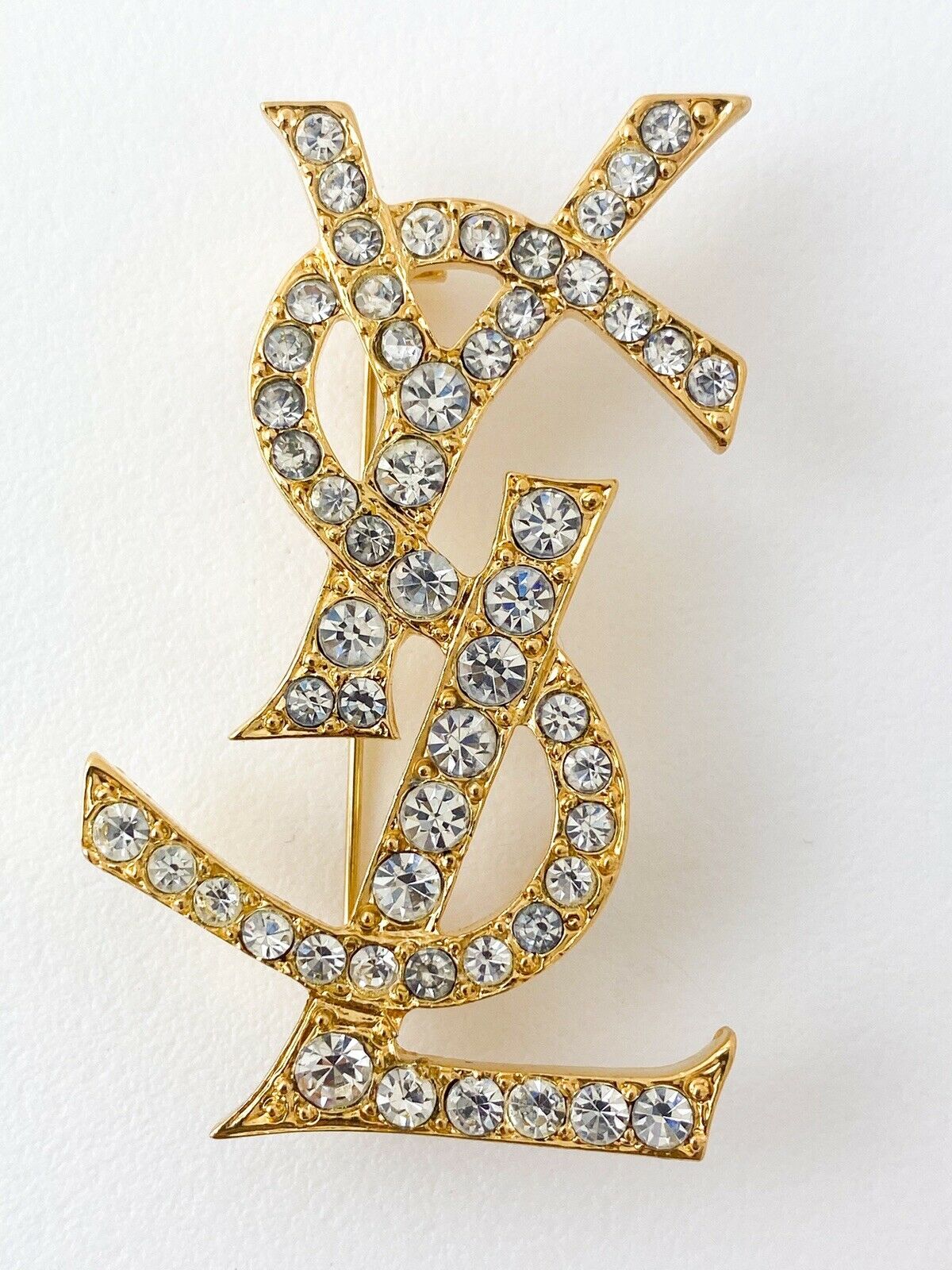 Vintage Yves Saint Laurent logo YSL pin Brooch