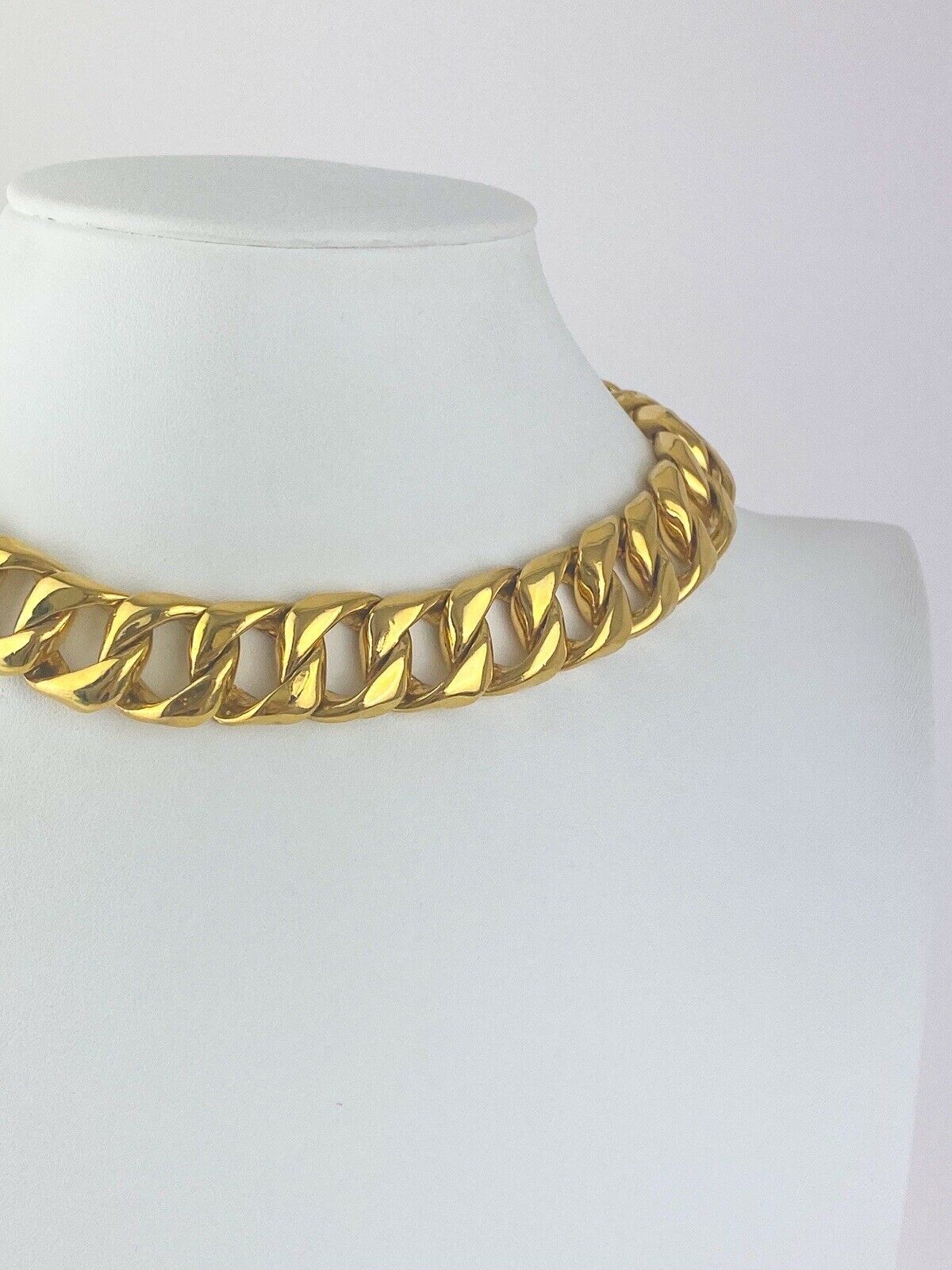 【SOLD OUT】YSL Yves Saint Laurent Vintage Gold Tone Chain Link Choker Necklace