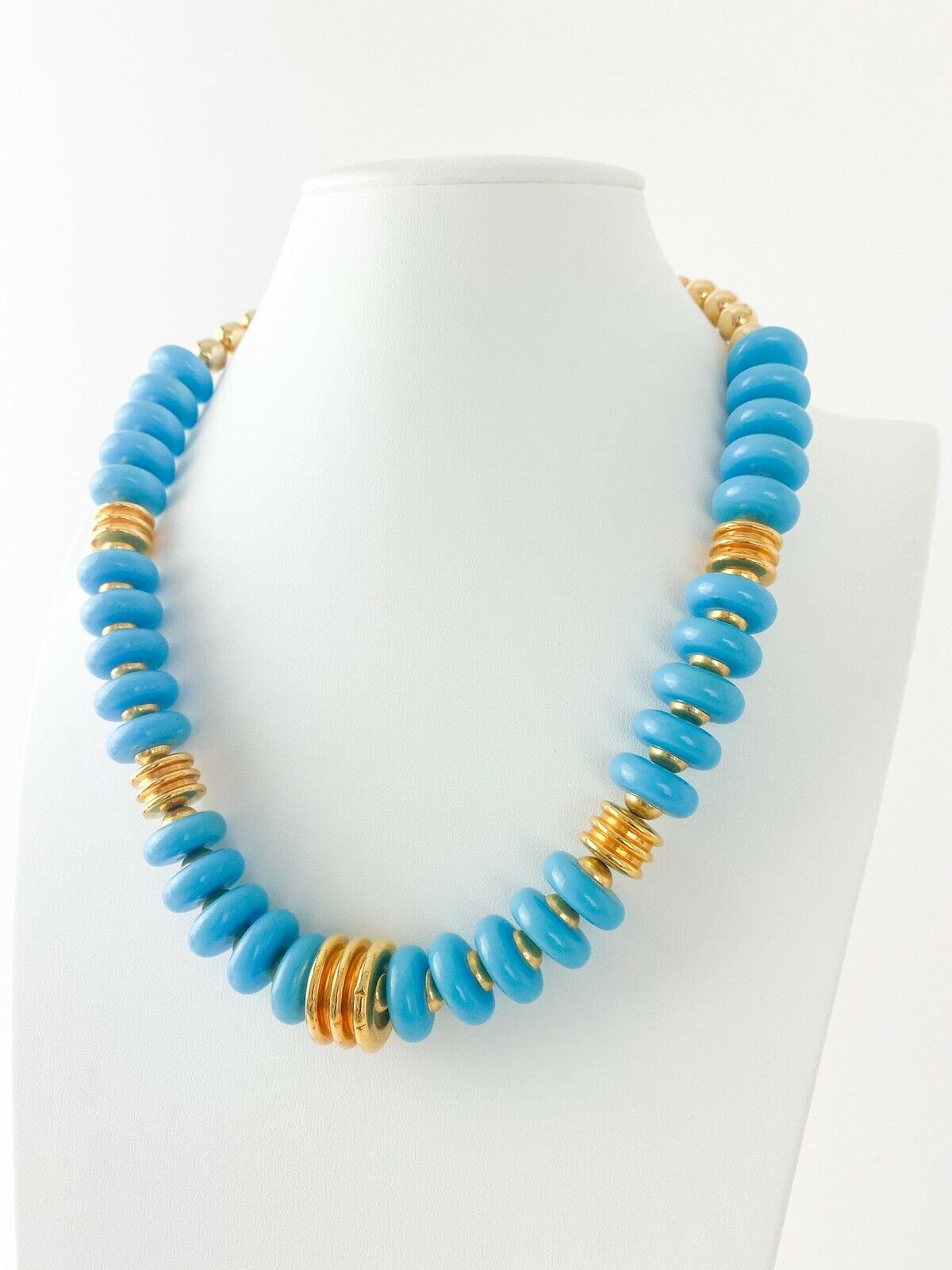 vintage Yves Saint Laurent necklace blue beads