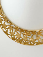 【SOLD OUT】Givenchy Paris New York Vintage Gold Tone Star Collar Necklace Rhinestone