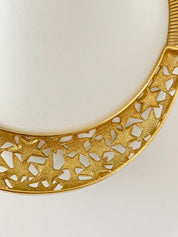 【SOLD OUT】Givenchy Paris New York Vintage Gold Tone Star Collar Necklace Rhinestone