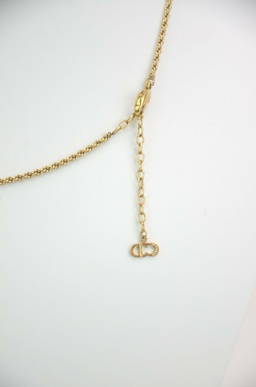Christian Dior Perfume Bottle Dune Pendant Necklace Faux Pearl Vintage