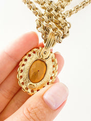 Givenchy Gold Tone Massive Rhinestone Multi-Strands Chain Necklace Vintage