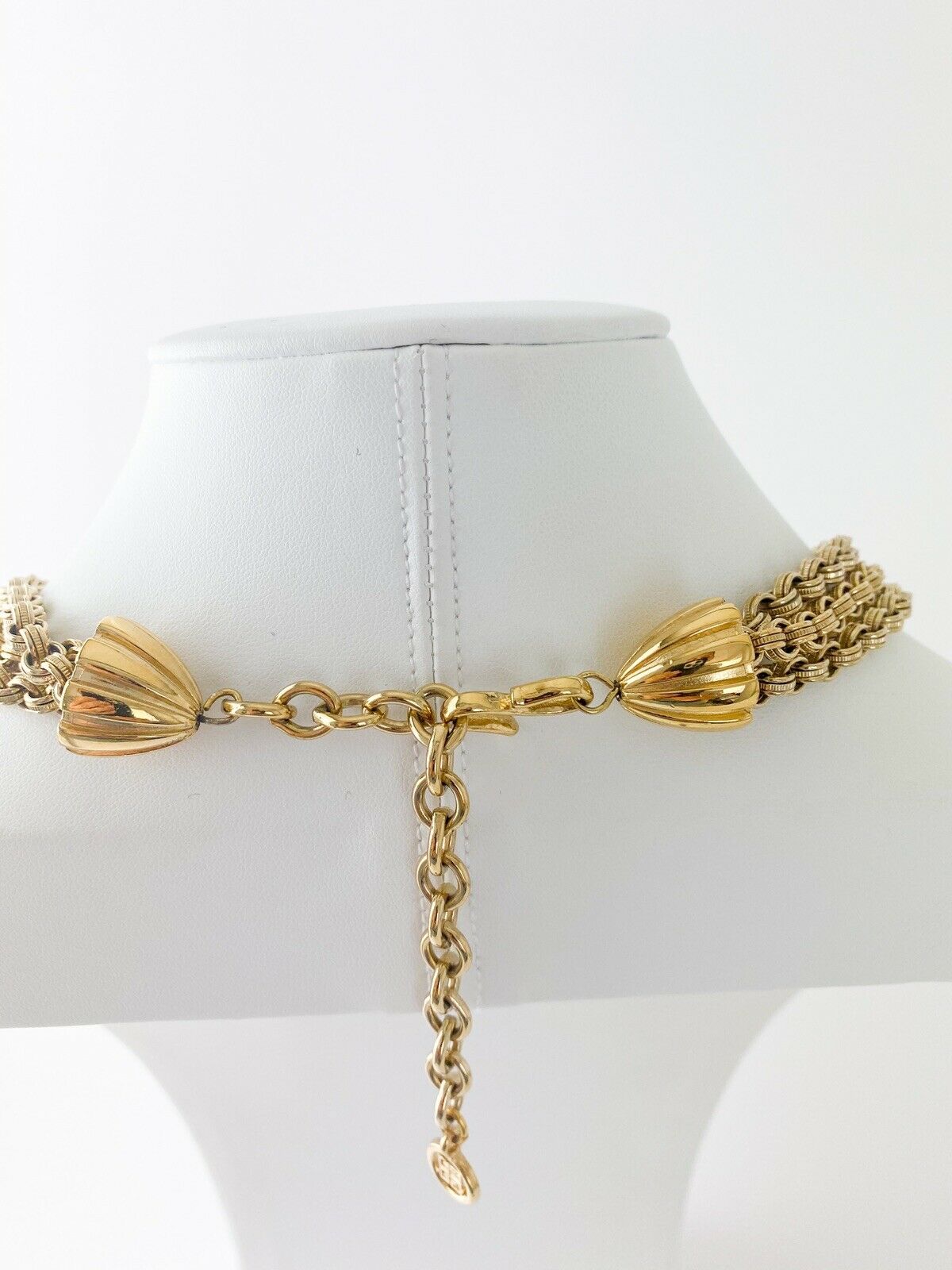 Givenchy Gold Tone Massive Rhinestone Multi-Strands Chain Necklace Vintage