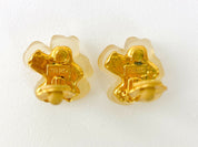 KENZO Paris Vintage Flower Floral Clip-on Earrings Yellow Beautiful