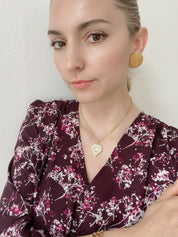 YSL Yves Saint Laurent Vintage Gold Tone Round Earrings Beautiful
