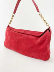 【SOLD OUT】NINA RICCI Red Suede Leather Shoulder Bag Handbag Made in Italy