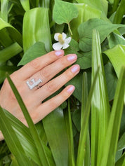 Alphabet Ring Initial F Swarovski Crystals Free Size Sterling Silver 925 Rhodium Plated