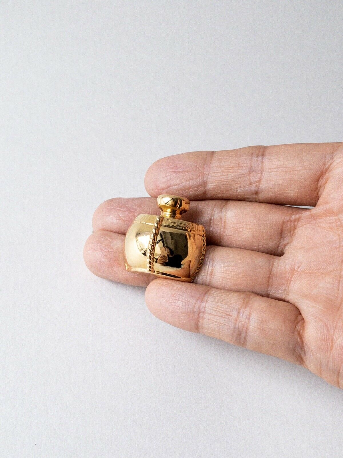 YSL Yves Saint Laurent Perfume Bottle Gold Tone Brooch Pin Vintage
