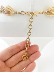 Givenchy Gold Tone Massive Rhinestone Multi-Strands Chain Necklace Vintage