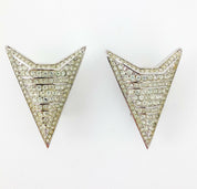 Christian Dior Germany Vintage Silver Tone Arrow Earrings Crystal Rhinestones