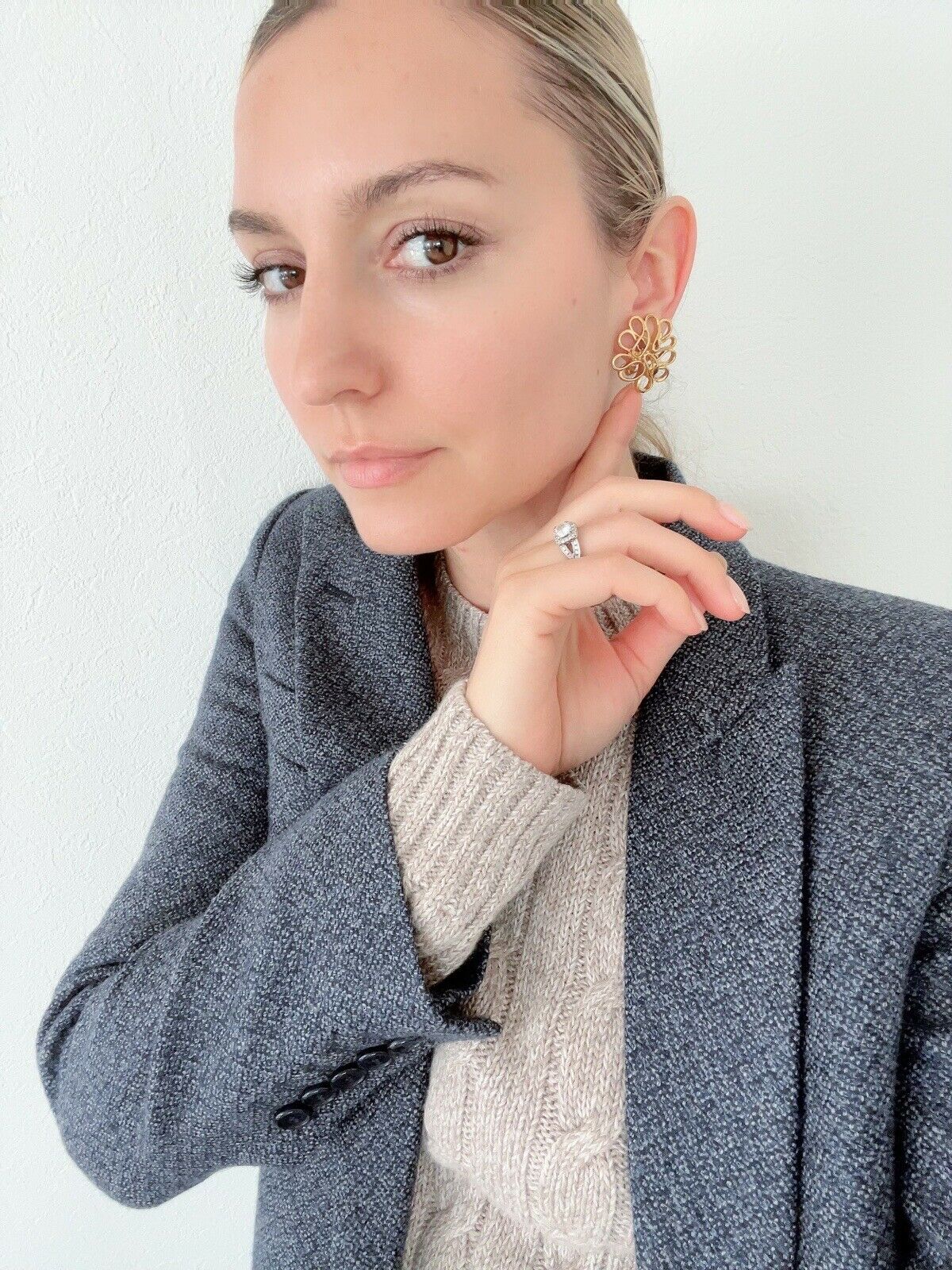 Vintage Yves Saint Laurent flower earrings 