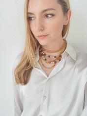 Lanvin  Paris Faux pearl and Glass Beads Multi-Strand Long Necklace Very Rare 2 Ways