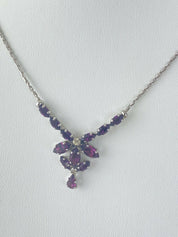 Christian Dior Germany Vintage Silver Tone Choker Necklace Rhinestone Purple