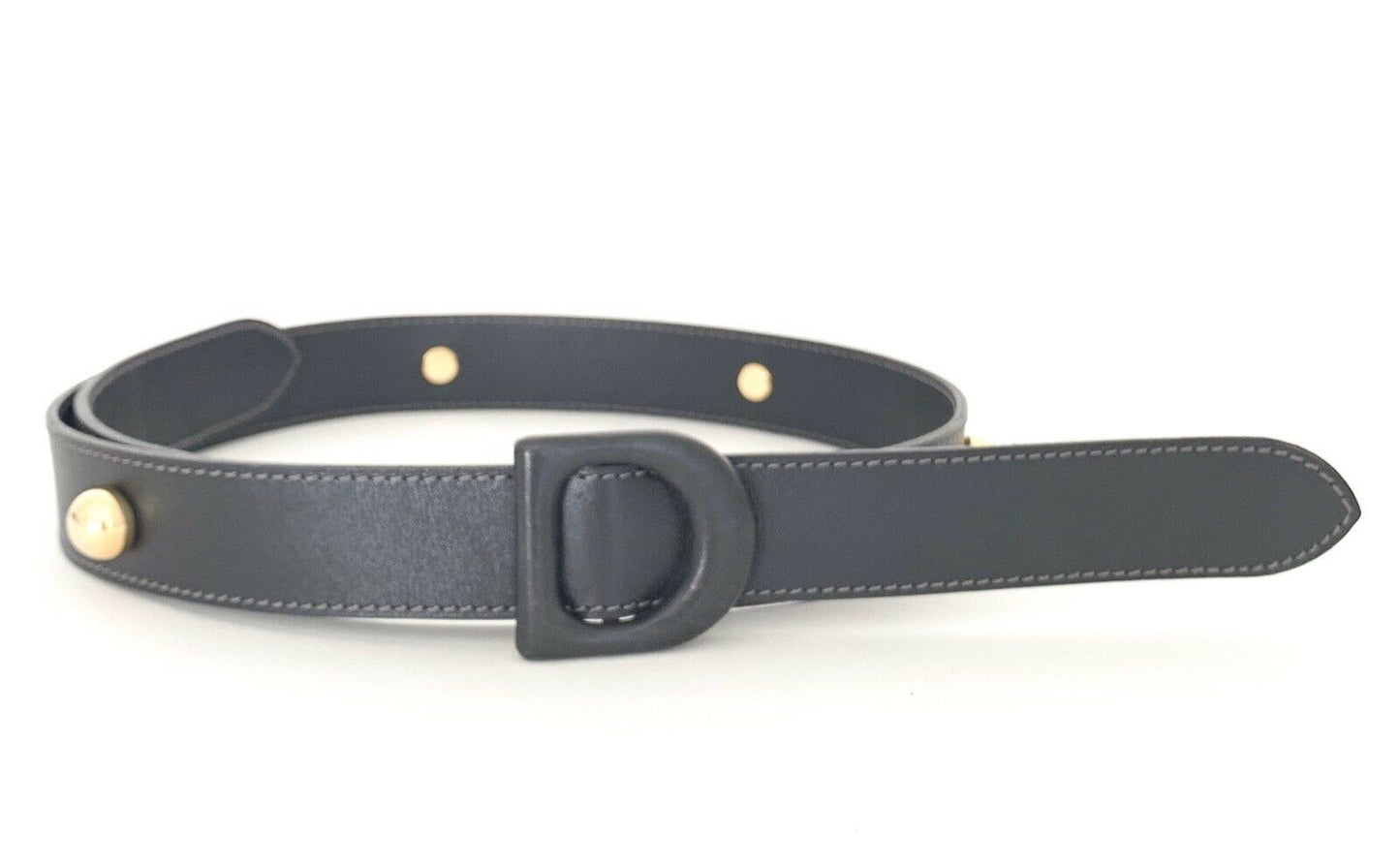 Christian Dior Black D BUCKLE Leather Belt Stunning 75 S