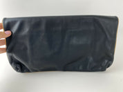 CELINE Vintage Leather Clutch Bag Logo Made in Italy Black Brown