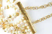 Christian Dior  poison necklace Gold Tone Bead Faux Pearl 11 Strand Choker Necklace Vintage John Galliano