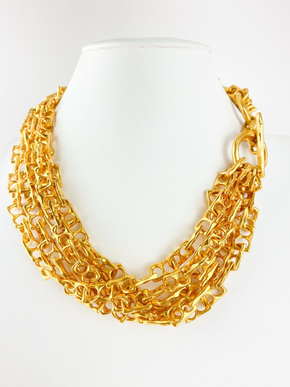 【SOLD OUT】Karl Lagerfeld Vintage Gold Tone Multi-Strands Chain Necklace Collector Piece