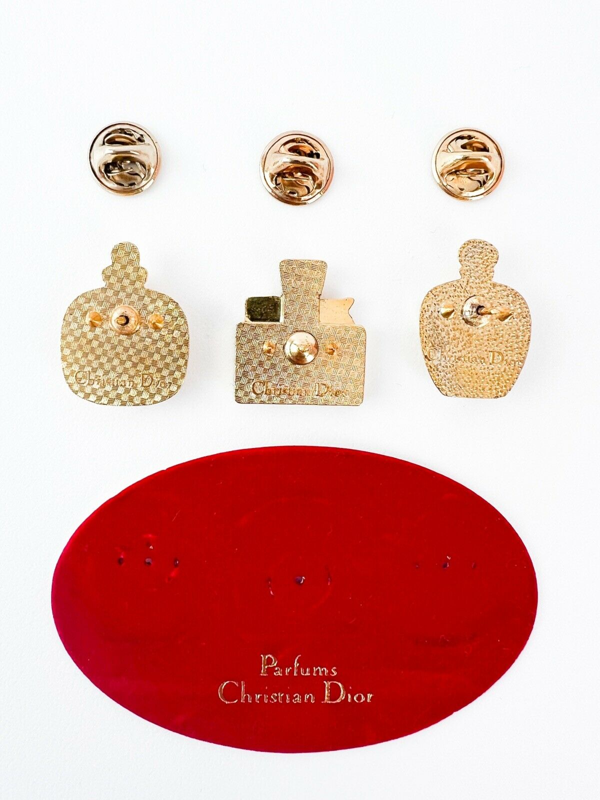 Christian Dior Gold Tone Mini Brooch Pin Sets Perfumes Bottles