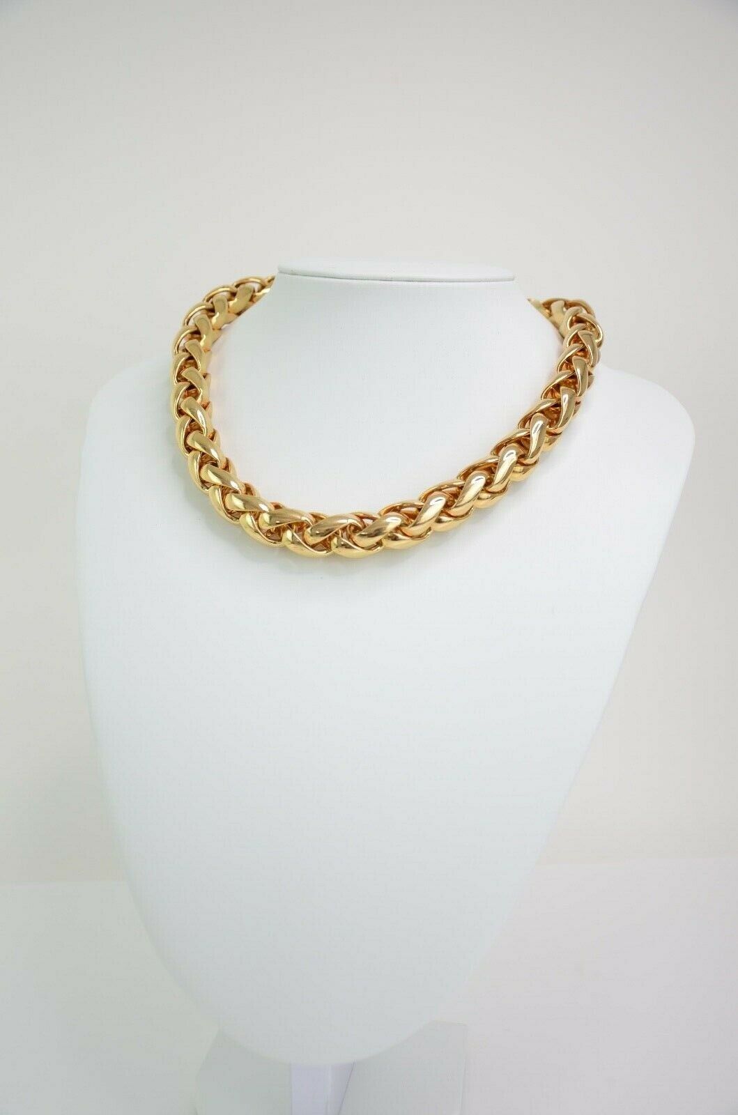 Christian Dior Gold Tone Chain Choker Necklace Bracelet Gorgeous Sets Vintage