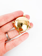 1980`s Yves Saint Laurent Large Earrings Round Made in France, YSL Vintage Clip-on earrings