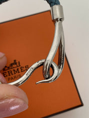 Hermes Bracelet Bangle Leather Jumbo Hook Original Box Made In France